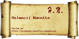 Helmeczi Nanetta névjegykártya